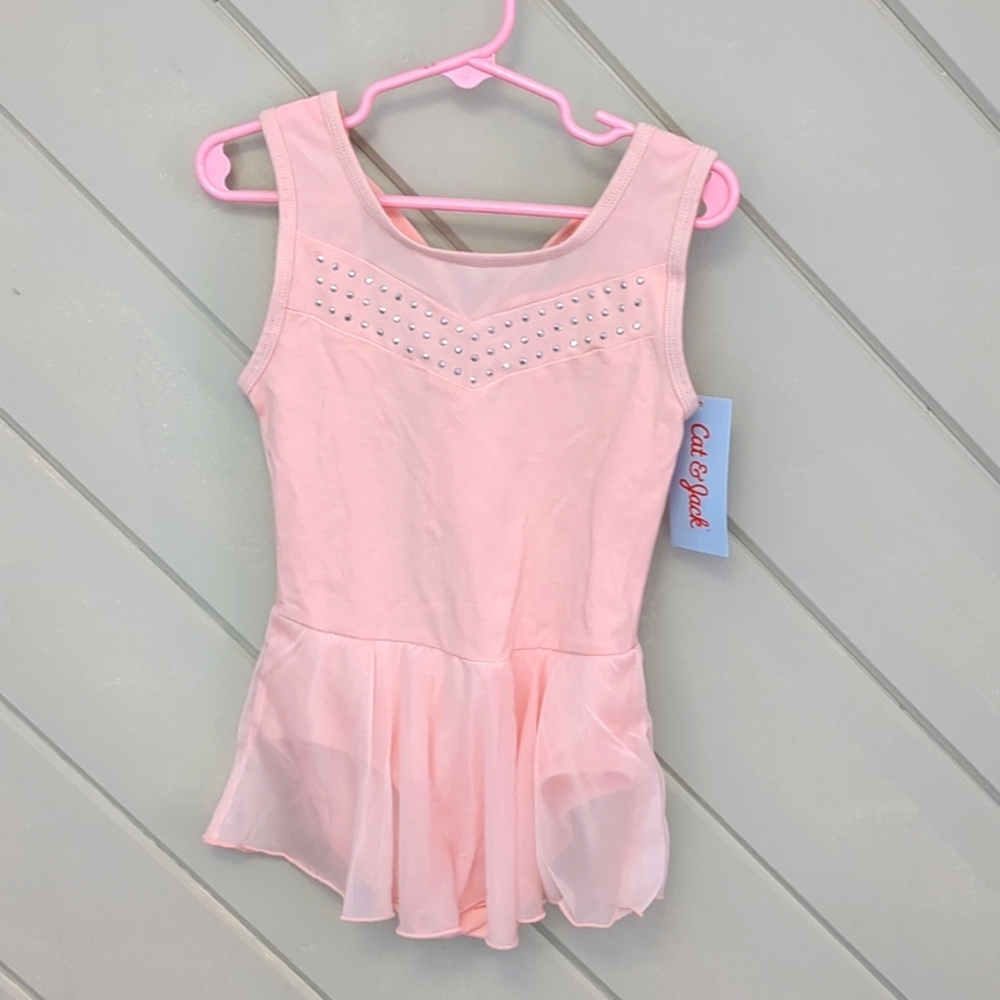 Cat & Jack Pale Pink Ballet Dress with Rhinestone Detail